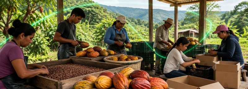 Rural workers sorting produce