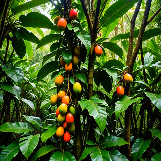 Fruit growing in a tropical forest